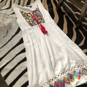 White Dress with embroidered and lattice details